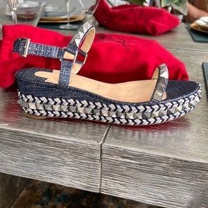 SOLD - AUTH Christian Louboutin sandal Pyraclou 60